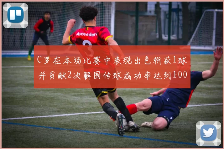 C罗在本场比赛中表现出色斩获1球并贡献2次解围传球成功率达到100